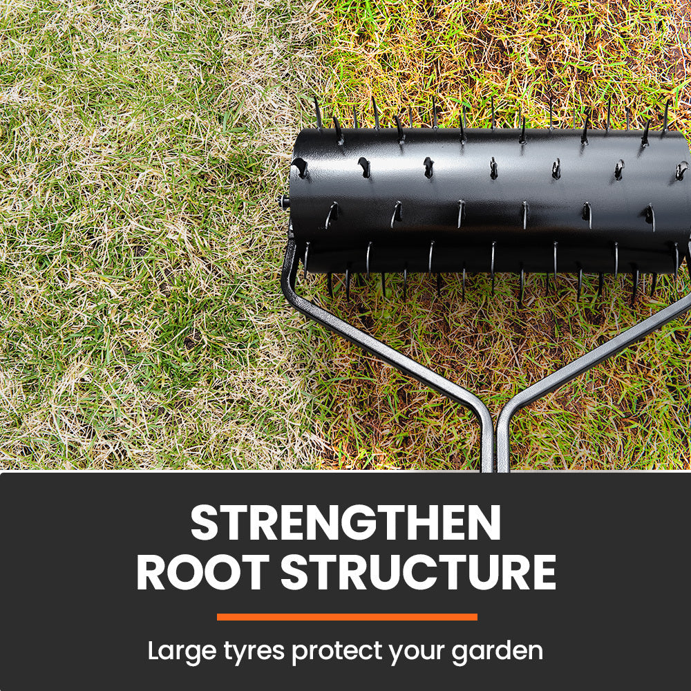 NNEMB Tow Behind Lawn Roller Spike Aerator 36 Wide-Universal Hitch for Ride on Mower-Garden Tractor