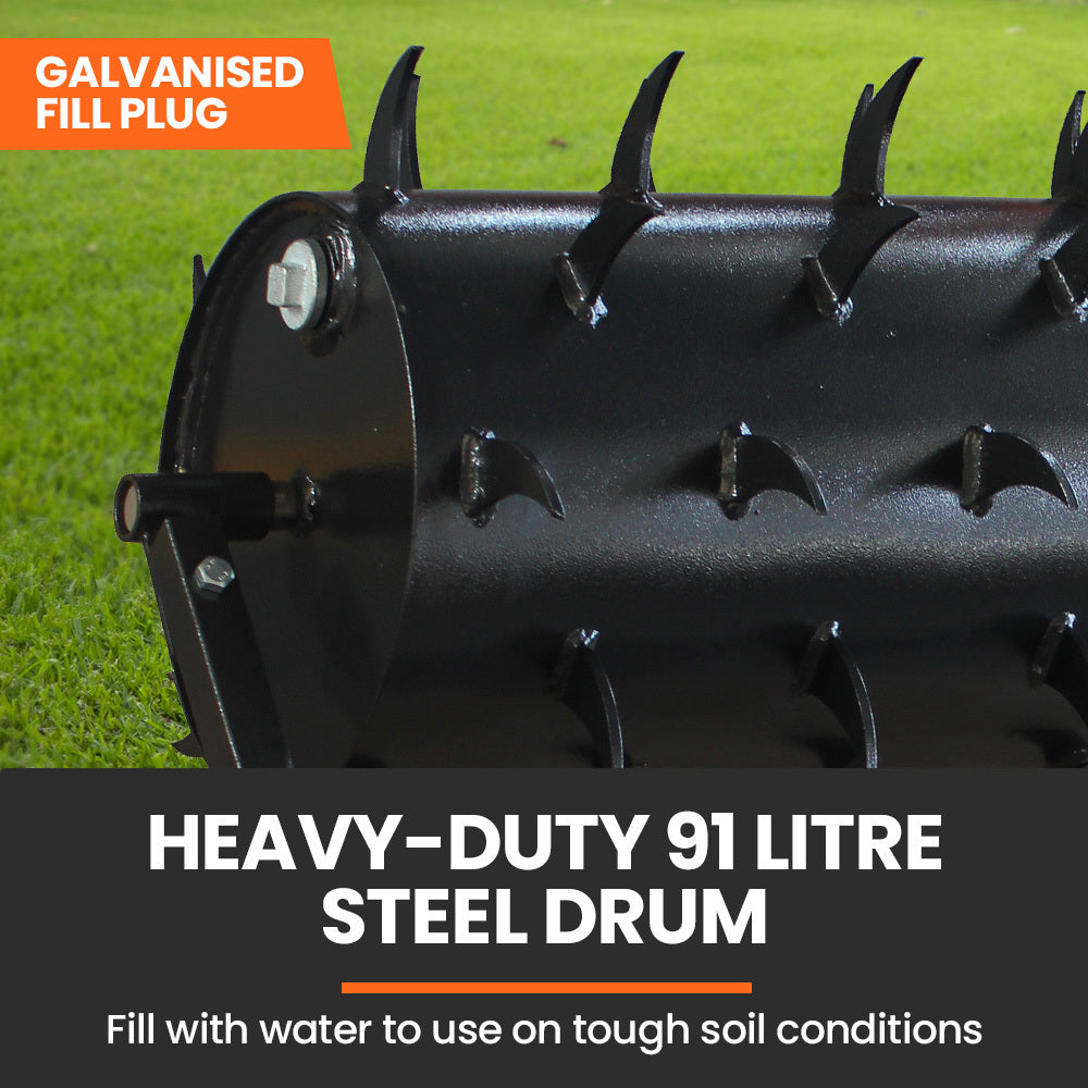 NNEMB Tow Behind Lawn Roller Spike Aerator 36 Wide-Universal Hitch for Ride on Mower-Garden Tractor