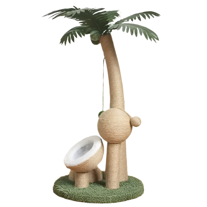 Coconut Tree Cat Scratching Post with Ball Toy