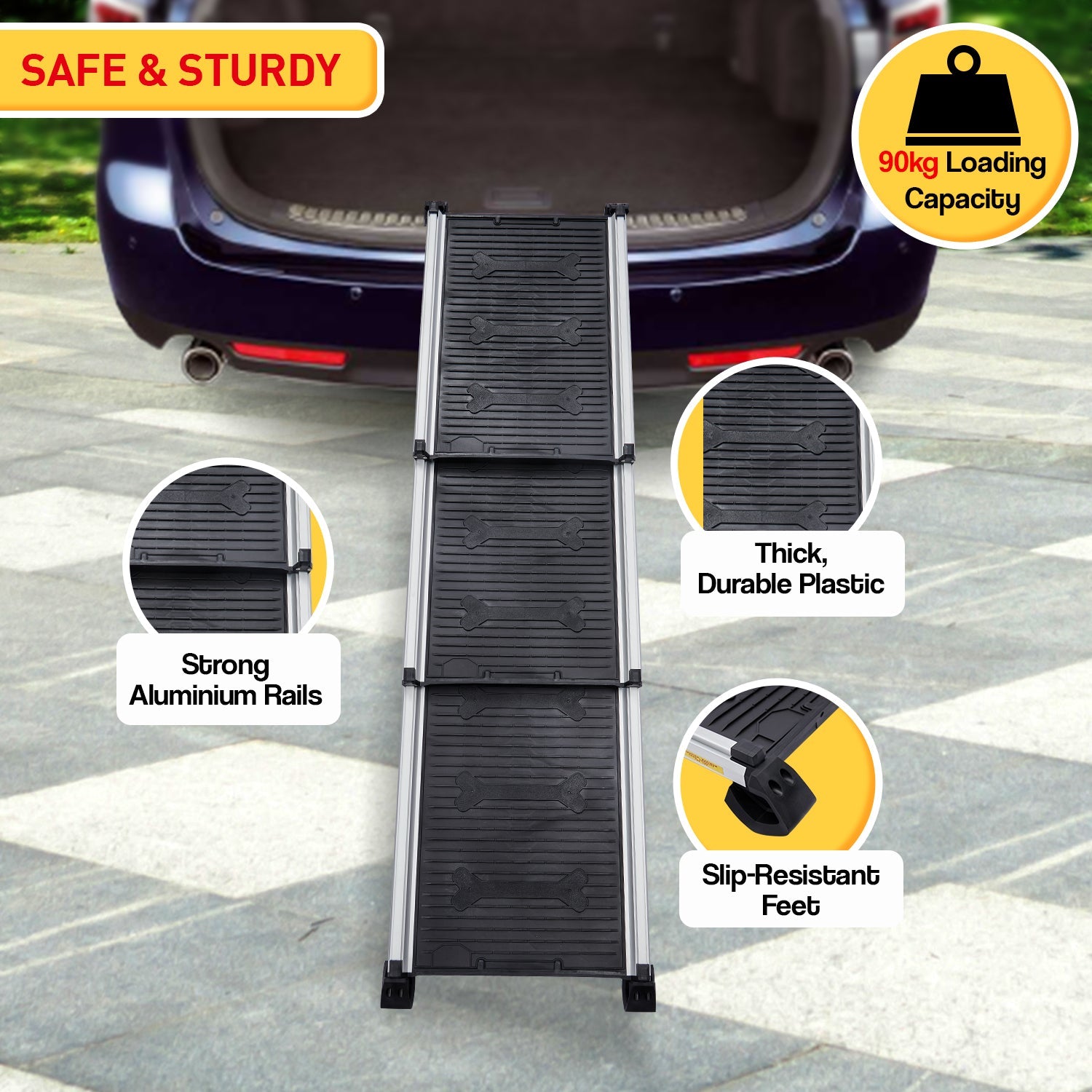 NNEDPE Heavy-Duty Aluminium Telescopic Pet Ramp